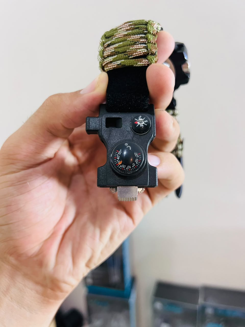 Russian G-3 Yuzex 6-in-1 Outdoor Survival Paracord Watch – Waterproof Military Survival Bracelet with Compass, Fire Starter & Whistle