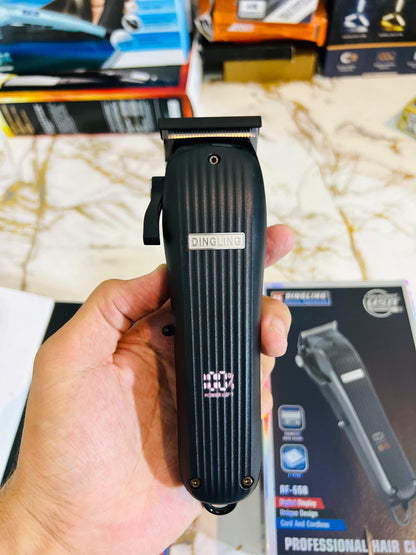 DINGLING RF-668 Digital Display Hair Clipper – Professional Rechargeable Trimmer with 5 Cutting Lengths & Lithium Battery
