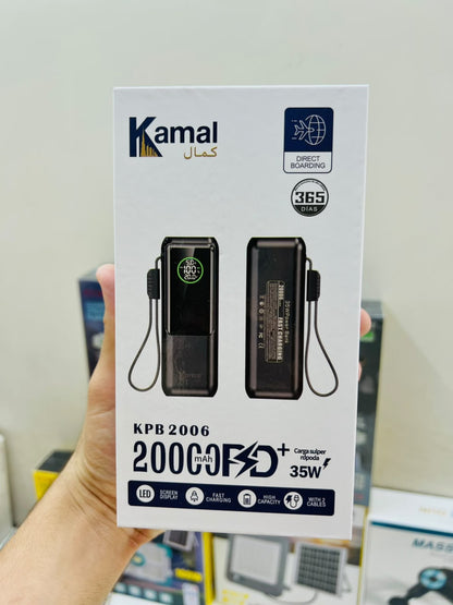 KAMAL KPB 2006 20000mAh Power Bank – 35W PD Fast Charging with 2 Cables