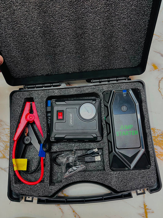 M-KO1 2000A Peak Current Car Jump Starter – Air Inflator, Power Bank & LED Emergency Light