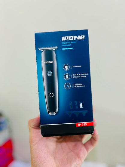 IPONE Rechargeable Trimmer – Digital Display | 90 Min Cordless Power | IP-789