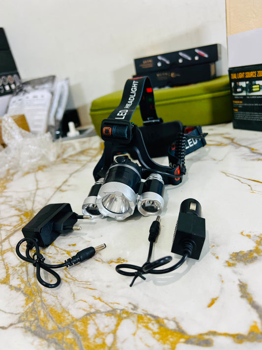 High Power 3x CREE T6 LED Head Lamp with 2x 18650 Rechargeable Batteries – Ultra Bright Head Torch | AwamiImport.com