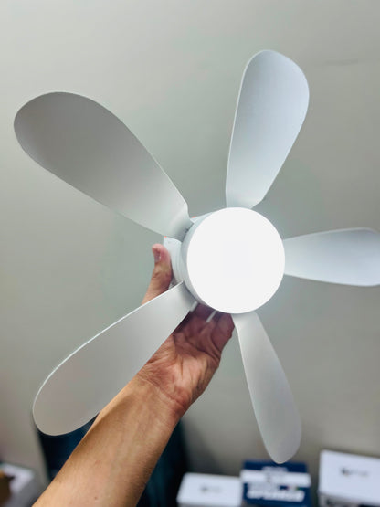 X100 Electric Ceiling Fan with 30 LED Lights & Remote Control 17.5 Wide | 3-Speed Rechargeable Ceiling Fan