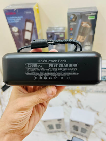 KAMAL KPB 2006 20000mAh Power Bank – 35W PD Fast Charging with 2 Cables