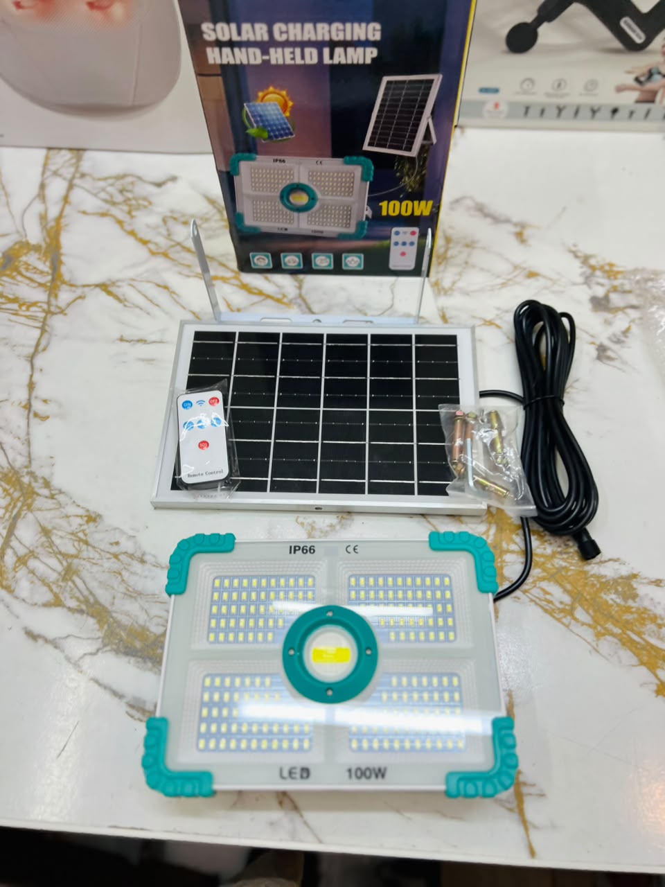 COBA CB-F188 100W Solar LED Light – Remote Control Emergency Light for Home, Car & Outdoor Use