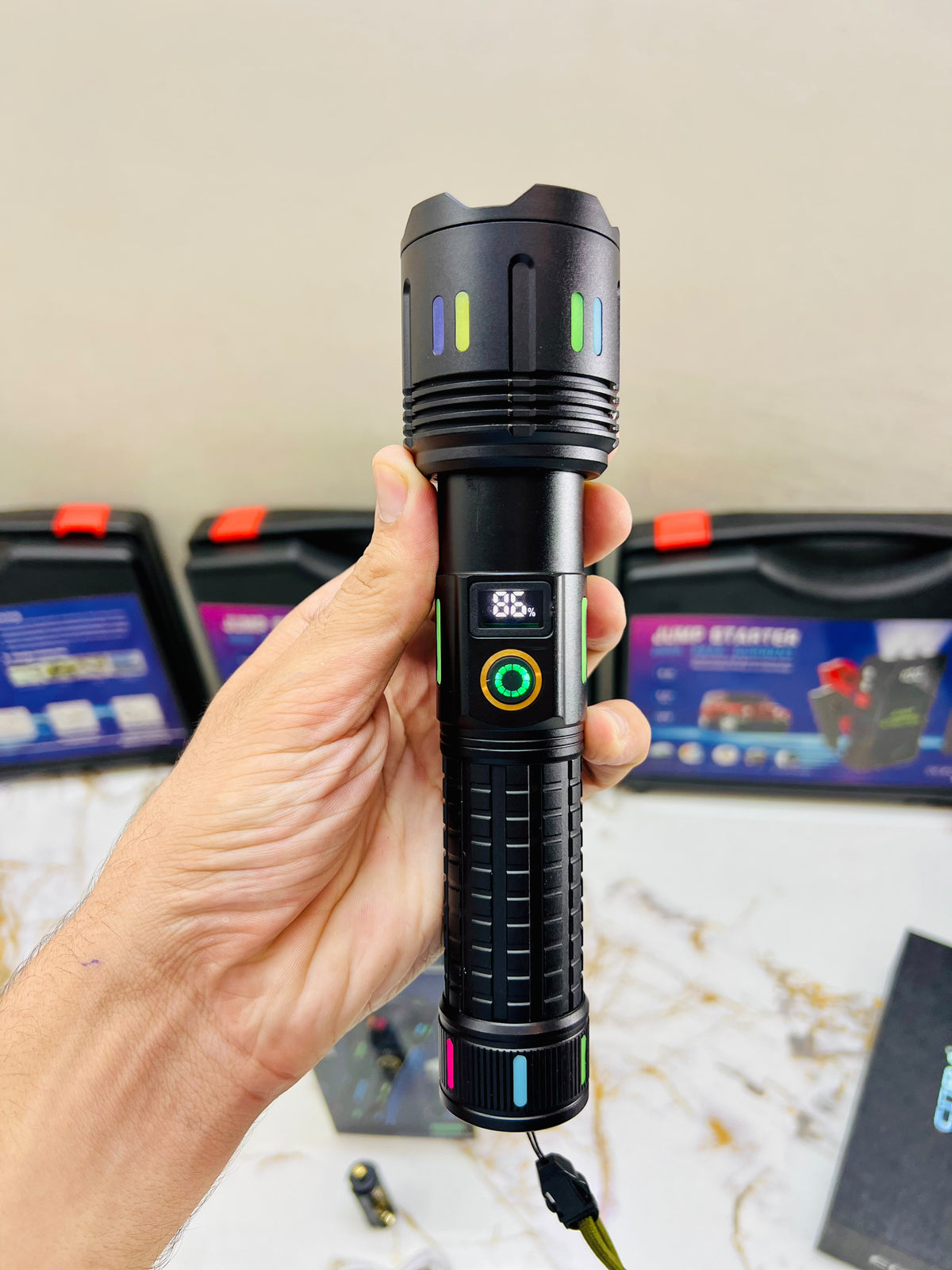 Imported COBA CB-G672D Flashlight – 1000M Long-Range Light with 26650 Lithium Battery