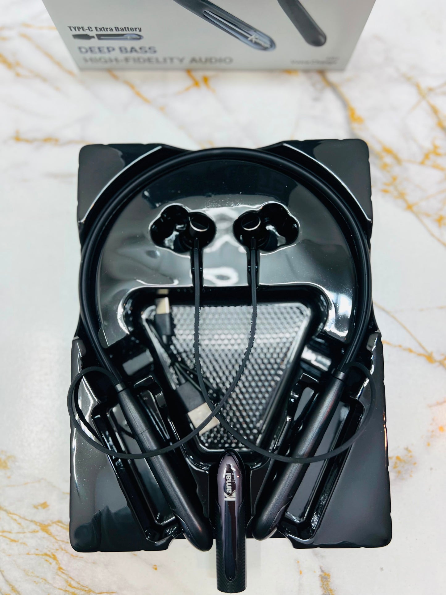 KAMAL KNB05 Magnetic Control Wireless Neckband – Deep Bass, Built-in Mic, Type-C & Up to 38 Hours Music