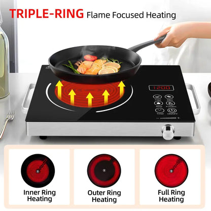 🔥German lot Ancher Plus 2200W Infrared Cooker – Portable Electric Ceramic Hot Plate | Fast Heating | Touch Control |1 year warranty