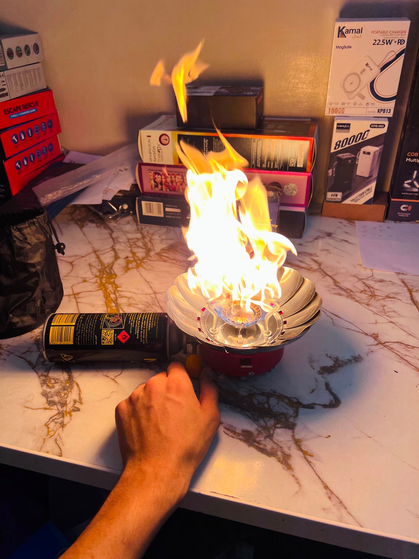 Outdoor Windproof Camping Stove With Butane Bottle  | AwamiImport.com