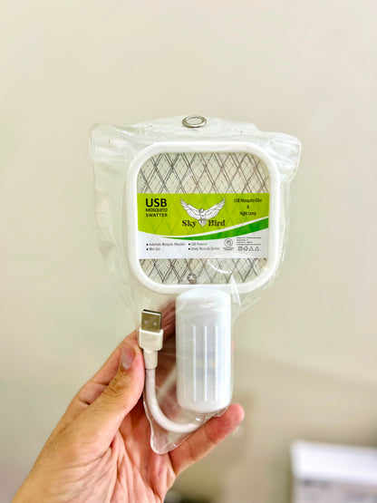 Mosquito Killer Racket Lamp – Pocket Size USB Rechargeable 2-in-1 Device |