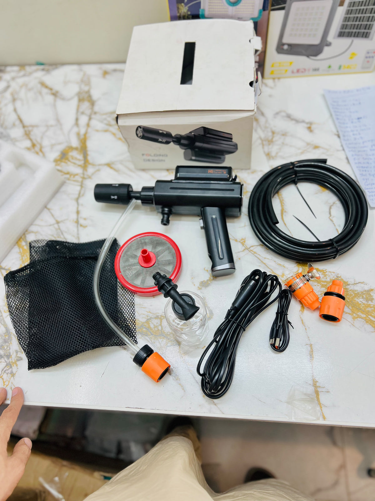 MDHL Imported X9 2-in-1 High Pressure Water Gun – Cordless Washer with Large-Capacity Lithium Battery, 5M Water Pipe & Foam Pot