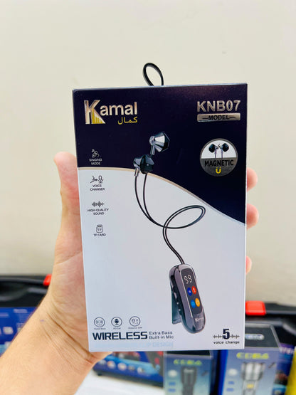 KAMAL KNB07 Magnetic Wireless Earphones – 5 Voice Changer, Singing Mode, Heavy Bass, Gaming Mode & 10M Range