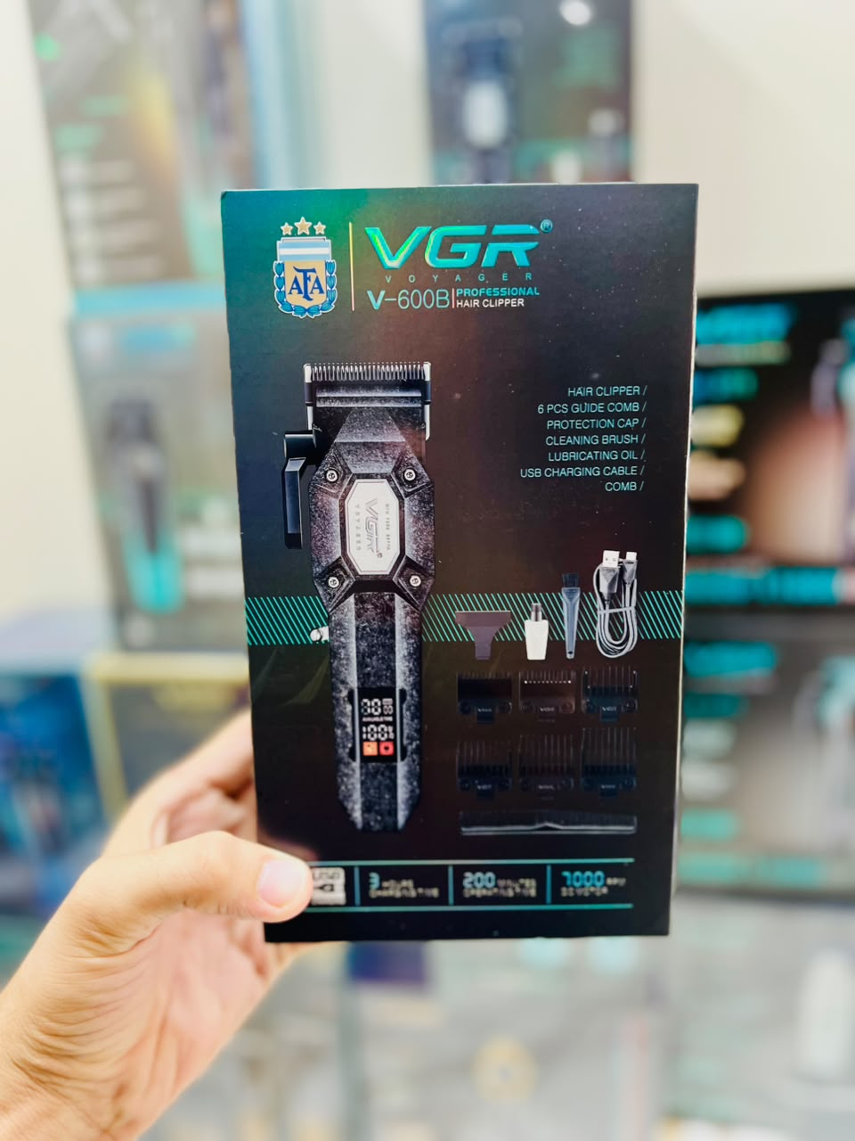 VGR Voyager V-600B Professional Hair Clipper – 7000 RPM Dual Motor, 200 Minutes Runtime|🇦🇷ARGENTINA LOT