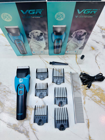 VGR Voyager V-208 Rechargeable Pet Clipper – Ceramic Blade, LED Light, 6 Guide Combs & Lithium Battery|🇦🇷ARGENTINA LOT