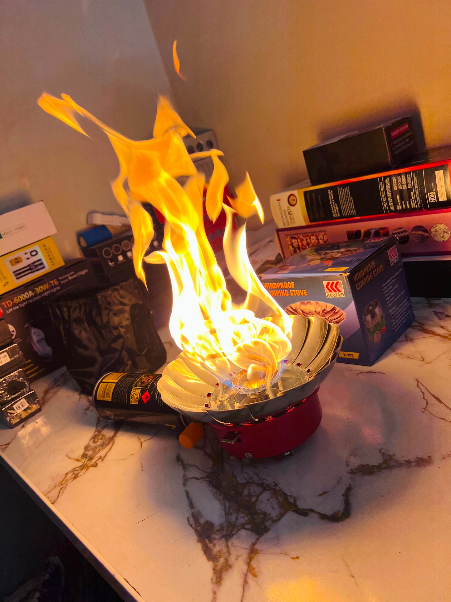 Outdoor Windproof Camping Stove With Butane Bottle  | AwamiImport.com