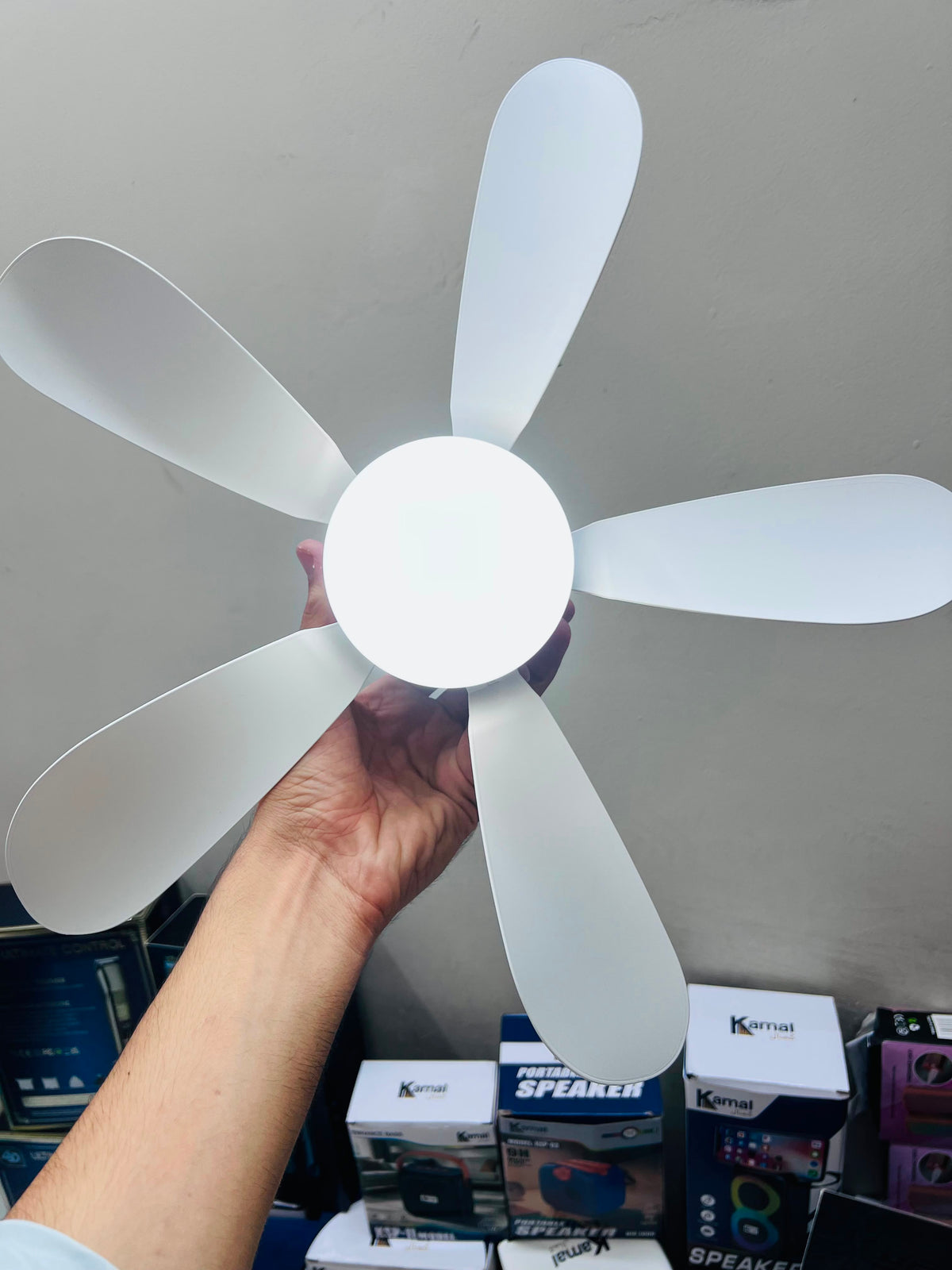 X100 Electric Ceiling Fan with 30 LED Lights & Remote Control 17.5 Wide | 3-Speed Rechargeable Ceiling Fan