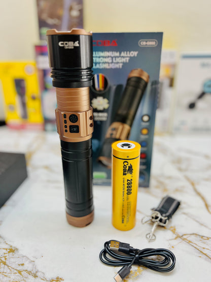 COBA CB-G908 Aluminium Alloy Strong Flashlight – Up to 3000M Long-Range Beam