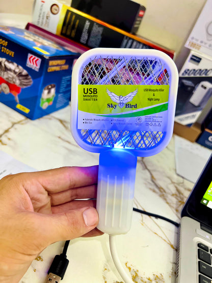 Mosquito Killer Racket Lamp – Pocket Size USB Rechargeable 2-in-1 Device |