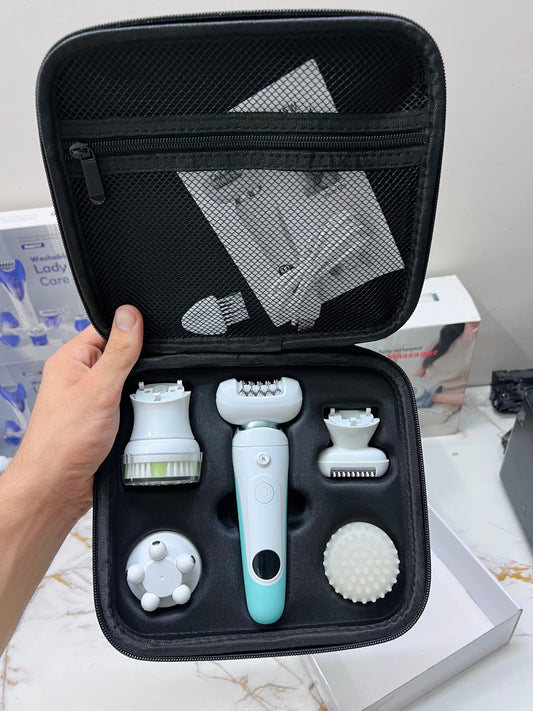 5-in-1 Easy Shaving Set- M-663 Rechargeable Wet & Dry Epilator for Face, Legs & Body