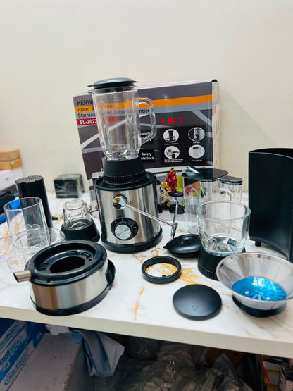 Kenwood SL-2022 4-in-1 Juicer Blender – 4000W, Stainless Steel, Glass Jug, Grinder & Chopper
