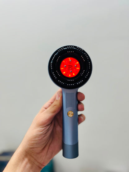 Magnetic Oil Dispensing Massage Comb with Red Light Therapy | Splashproof Scalp Massager for Hair Care