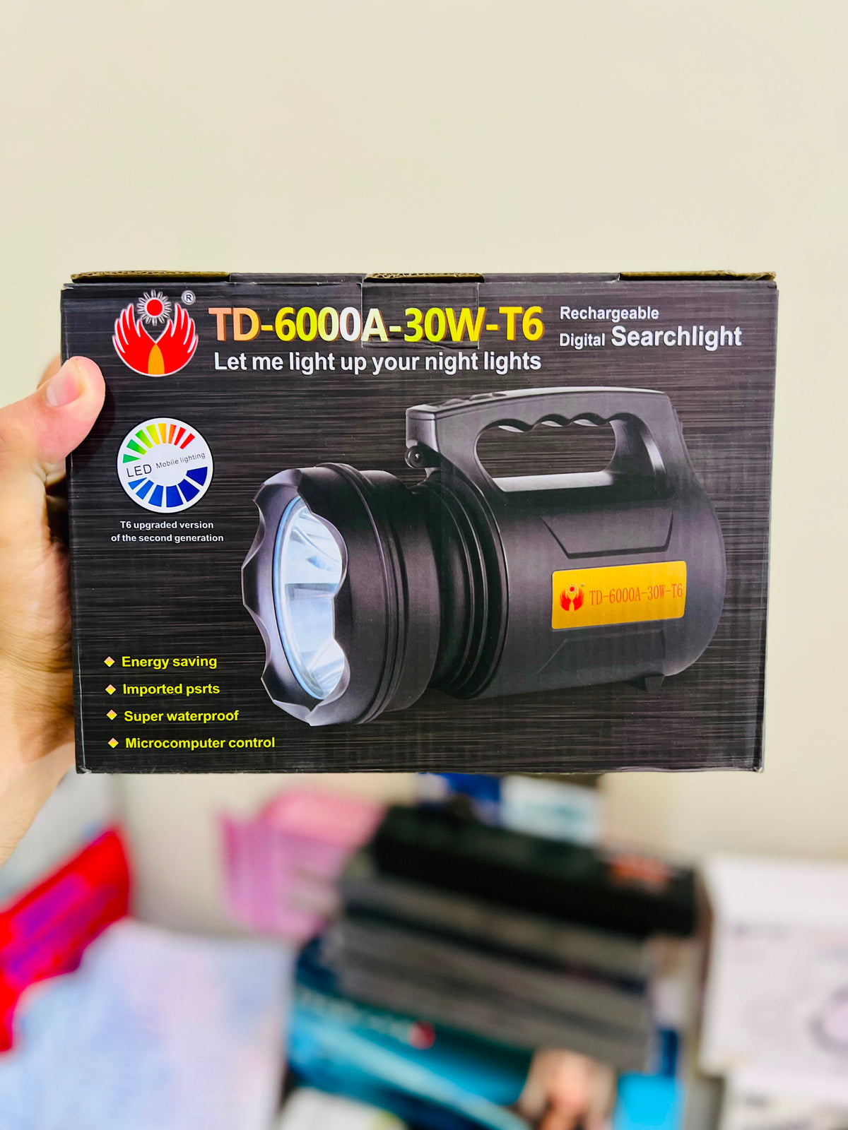 TD LIGHT 6000A 30W T6 Rechargeable LED Night Light
