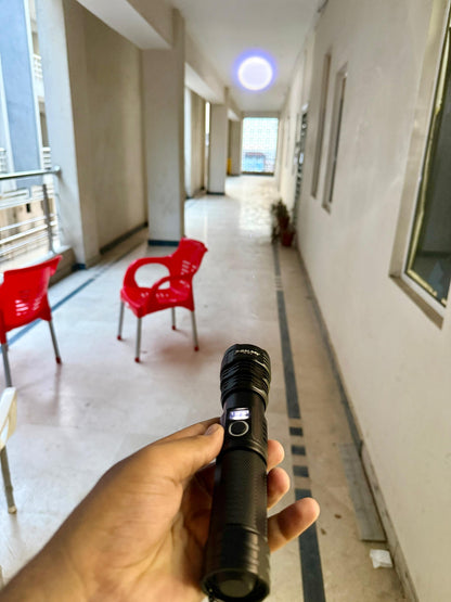X-BALOG BL-W2 USB Rechargeable LED Flashlight – 2000M High Power Zoom Torch with 8800mAh Battery |
