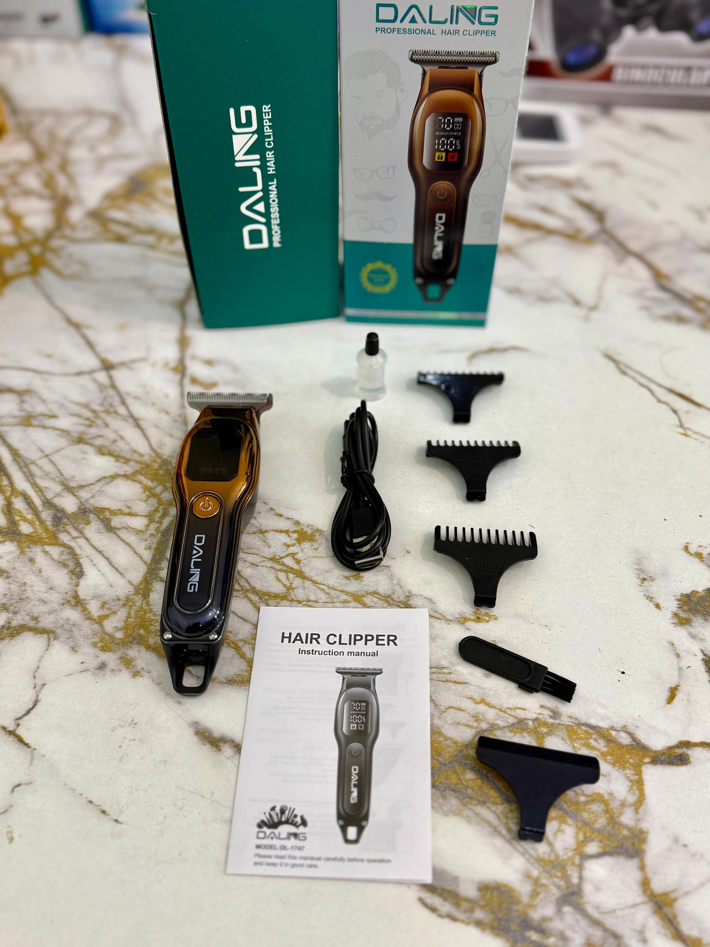 DALING DL-1747 Professional Hair Clipper – LED Display, High Power Battery |
