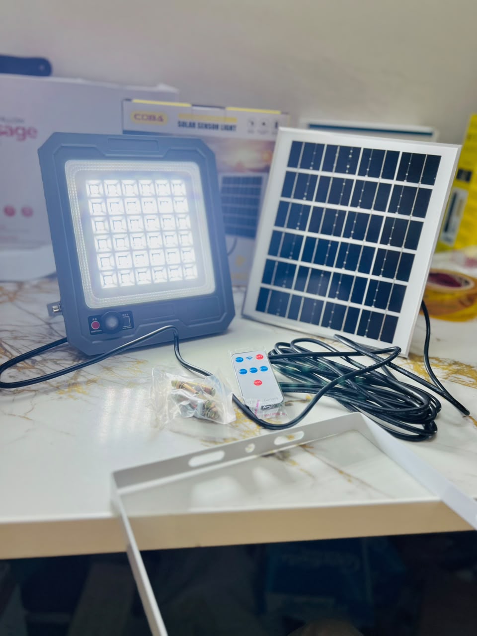 COBA CB-T105 500W Solar Sensor Light – IP66 Waterproof, 5400mAh Battery & Smart Sensor