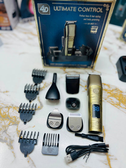 LK-887 4D Ultimate Control 6-in-1 Body Groomer – Professional All-in-One Trimmer