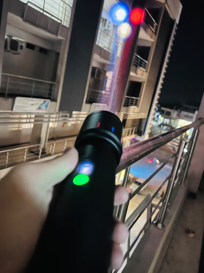 COBA CB-7703 600W LED Flashlight – 3000M Long-Range Aluminium Alloy Torch with 3-Color RGB Side Light