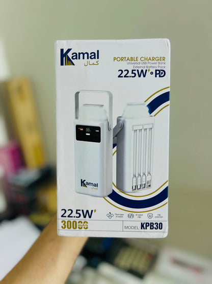 Kamal  30000mAh Power Bank KPB30 -Speed Backup with LED Lamp |