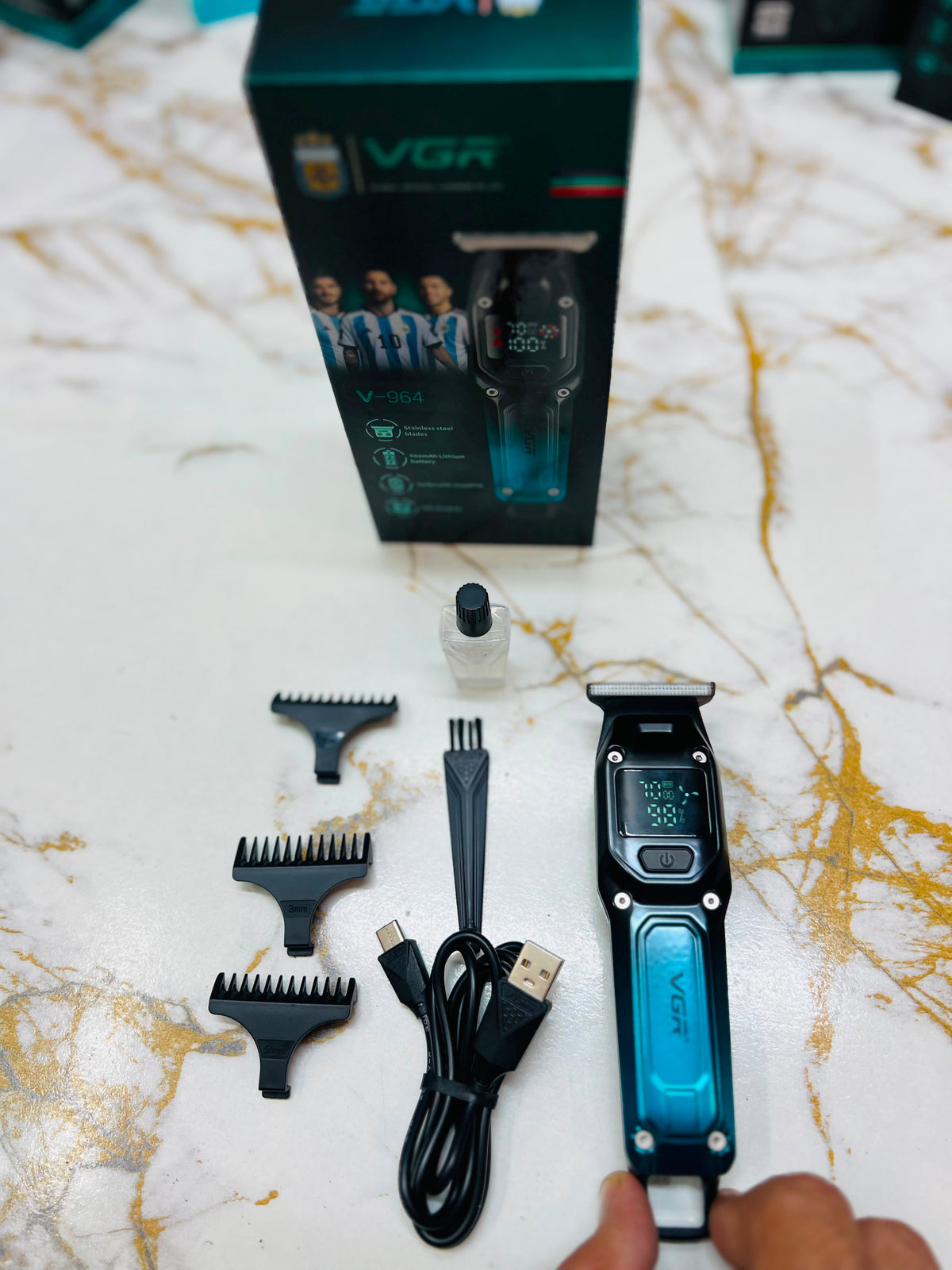 VGR Voyager V-964 Professional Hair Clipper – 7000 RPM Turbo Motor, Stainless Steel Blade & 600mAh Lithium Battery|🇦🇷ARGENTINA LOT