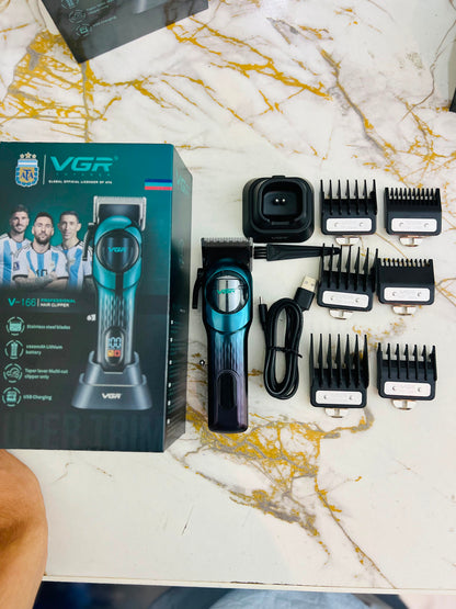 VGR V-166 Professional Stainless Steel Hair Clipper | 2000mAh Lithium Battery| 6 Guide Combs| 🇦🇷 Argentina lot