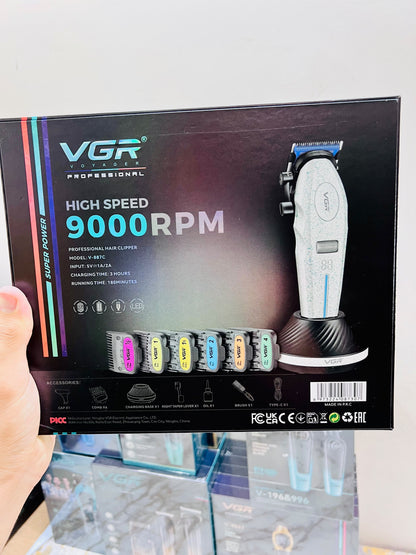 VGR Voyager Professional V-887C Hair Clipper – 9000 RPM High-Speed Cordless Trimmer with 6-Speed Control|🇦🇷ARGENTINA LOT