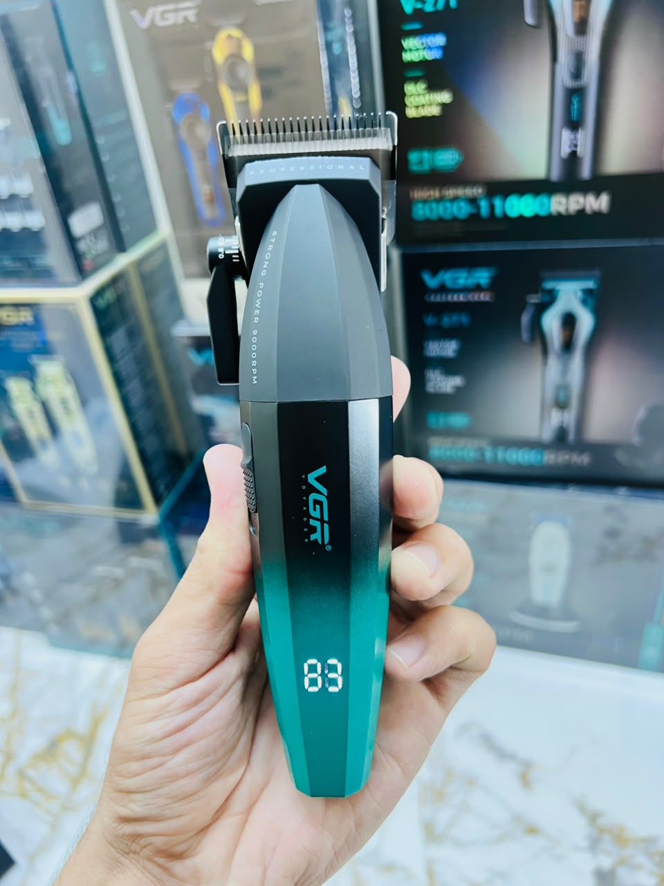 VGR Voyager V-003 Professional Hair Clipper – 9000 RPM Turbo, Metal Housing, Ceramic Blade |🇦🇷ARGENTINA LOT