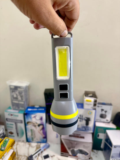 Dual Light Source Torch CH-24084 – Rechargeable High Power Flashlight with Battery Display & Side Light