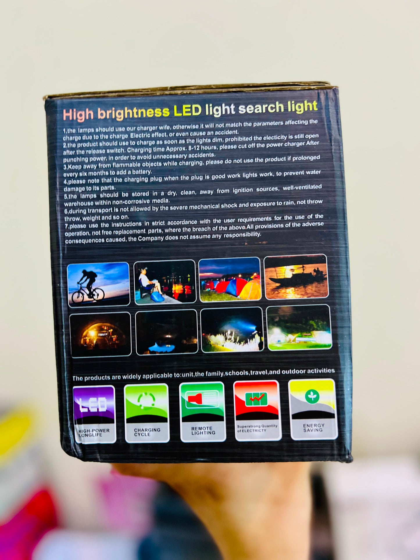 TD LIGHT 6000A 30W T6 Rechargeable LED Night Light