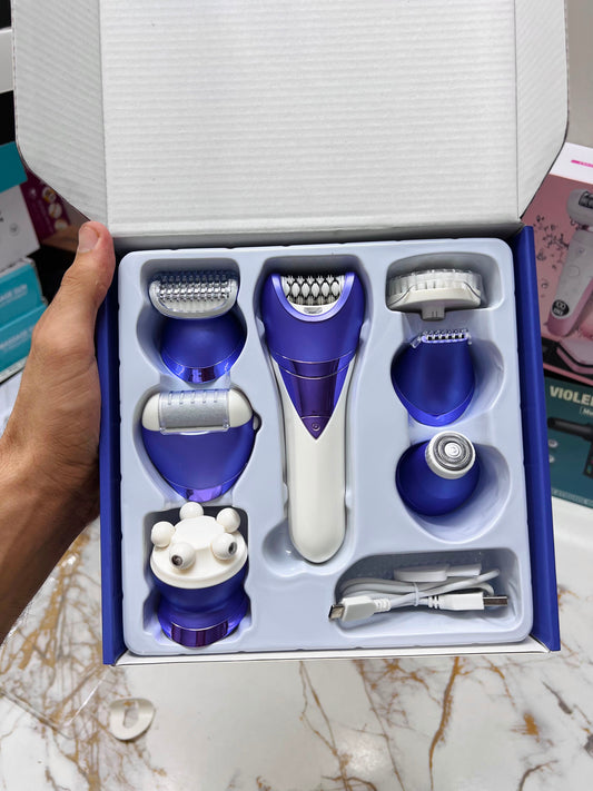 Washable Lady Care Set 7-in-1 M-727 – Lady Shaver, Callus Remover, Massager & Bikini Trimmer