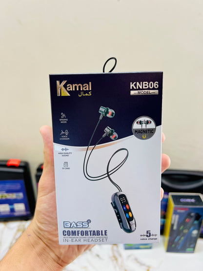 Kamal Magnetic KNB06 Wireless Earphones – 5 Voice Changer Modes, Singing Mode, TF Card & Hearing Protection
