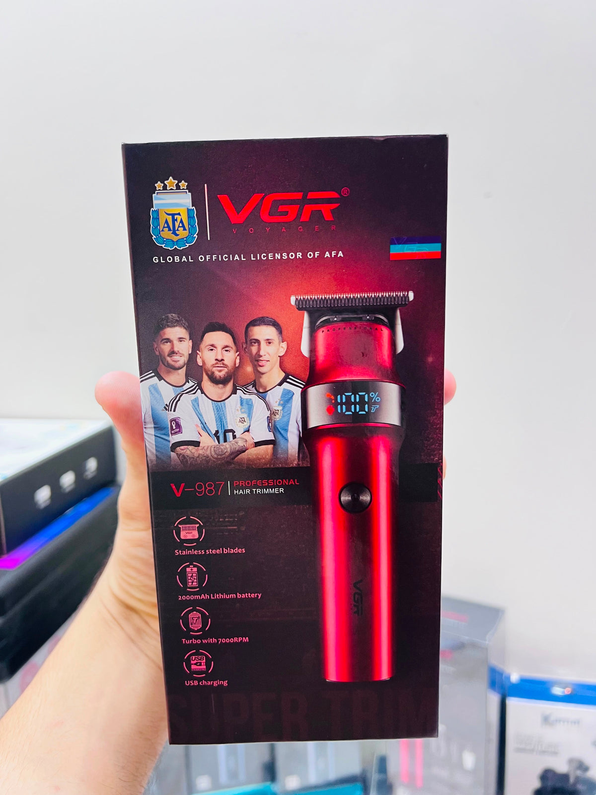 VGR V-987 Professional Hair Trimmer – 7000 RPM Turbo Motor|🇦🇷ARGENTINA LOT