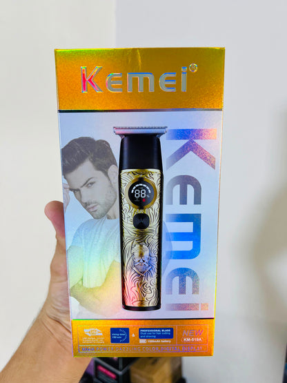 KEMEI KM-519A Dazzling Color Digital Display Hair Trimmer – 7200RPM with 1mm, 2mm & 3mm Combs