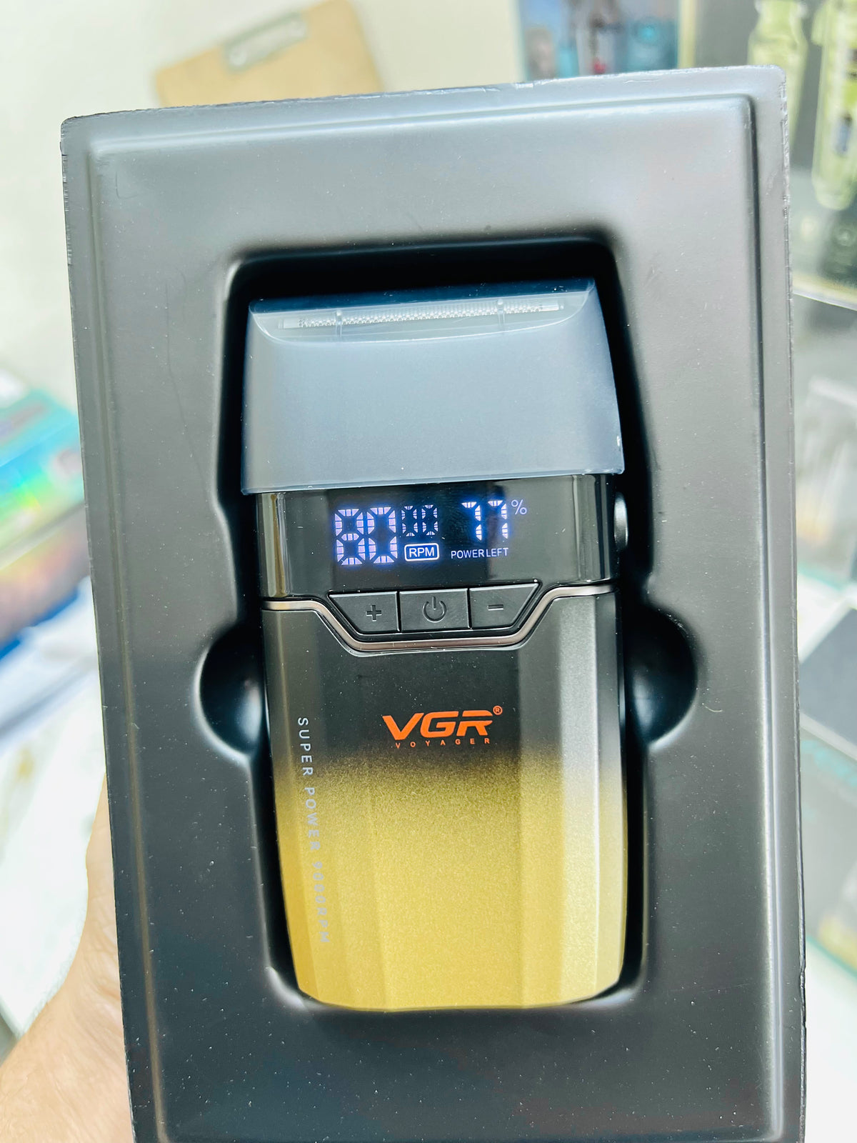 VGR V-308 Professional Foil Shaver – 3-Speed Double Titanium Foil, 9000 RPM Metal Body|🇦🇷ARGENTINA LOT