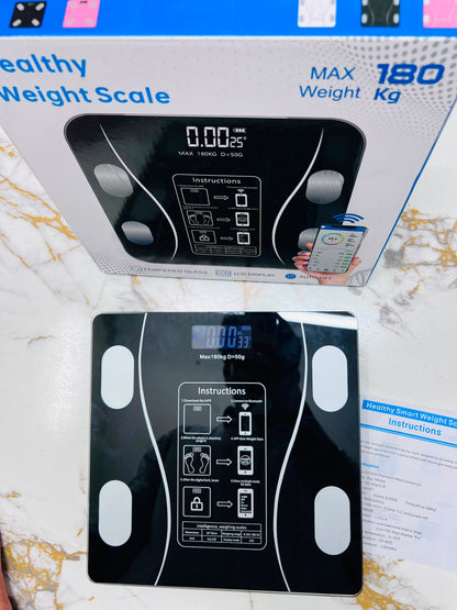 Imported Healthy Weight Digital Scale – 180KG Capacity, Tempered Glass, LCD Display & Mobile App