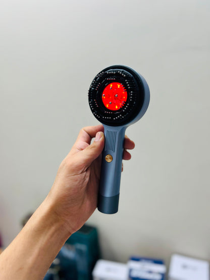 Magnetic Oil Dispensing Massage Comb with Red Light Therapy | Splashproof Scalp Massager for Hair Care