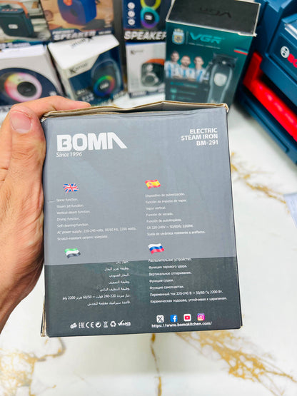 BOMA BM-291 2200W Electric Steam Iron – German Design, 1-Year Warranty & One-Touch Steam