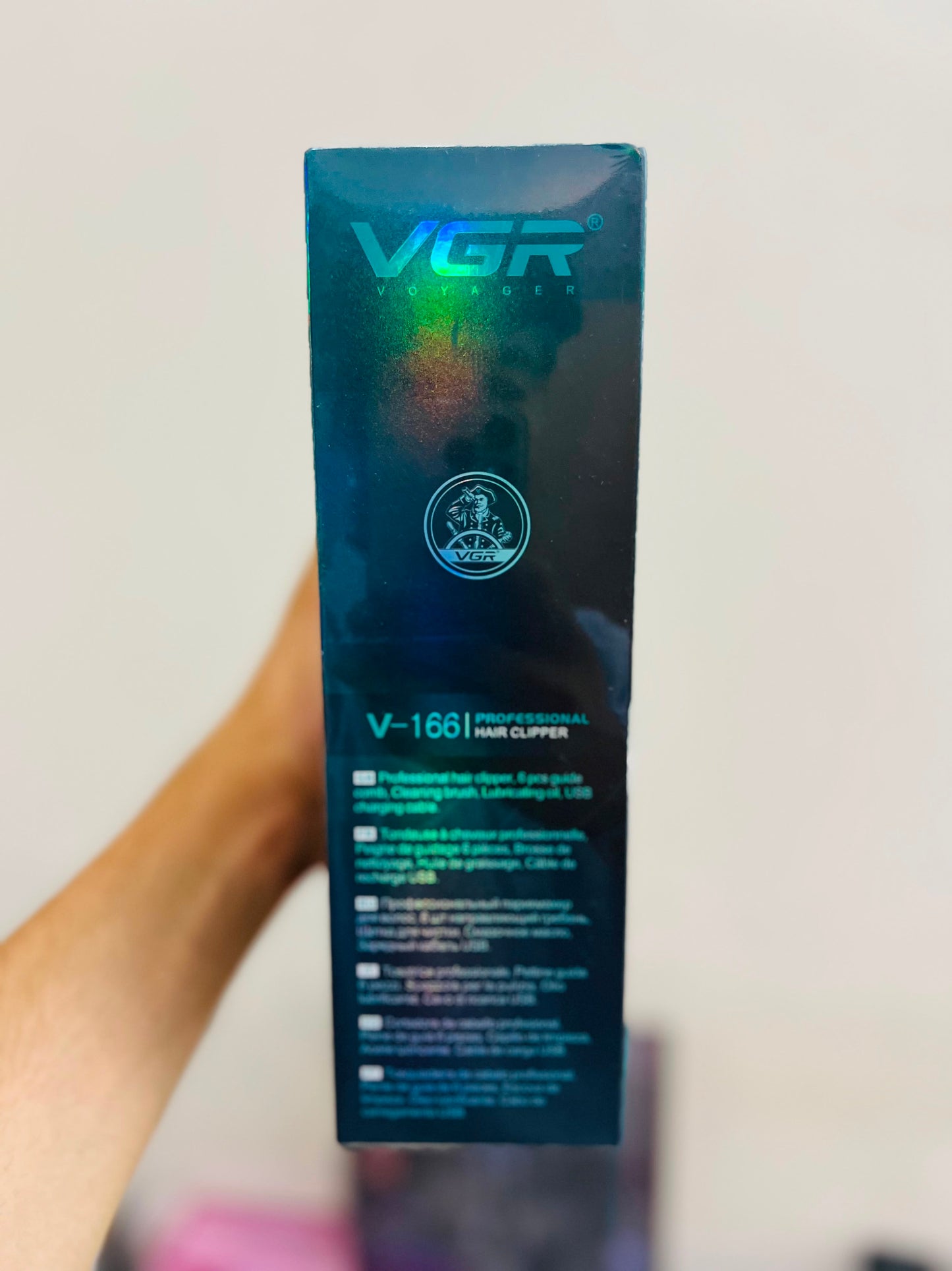 VGR V-166 Professional Stainless Steel Hair Clipper | 2000mAh Lithium Battery| 6 Guide Combs| 🇦🇷 Argentina lot