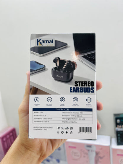 Kamal K-991 Wireless Earphones – 38H Standby, 300mAh Battery & Bluetooth 5.3 Stereo Earbuds