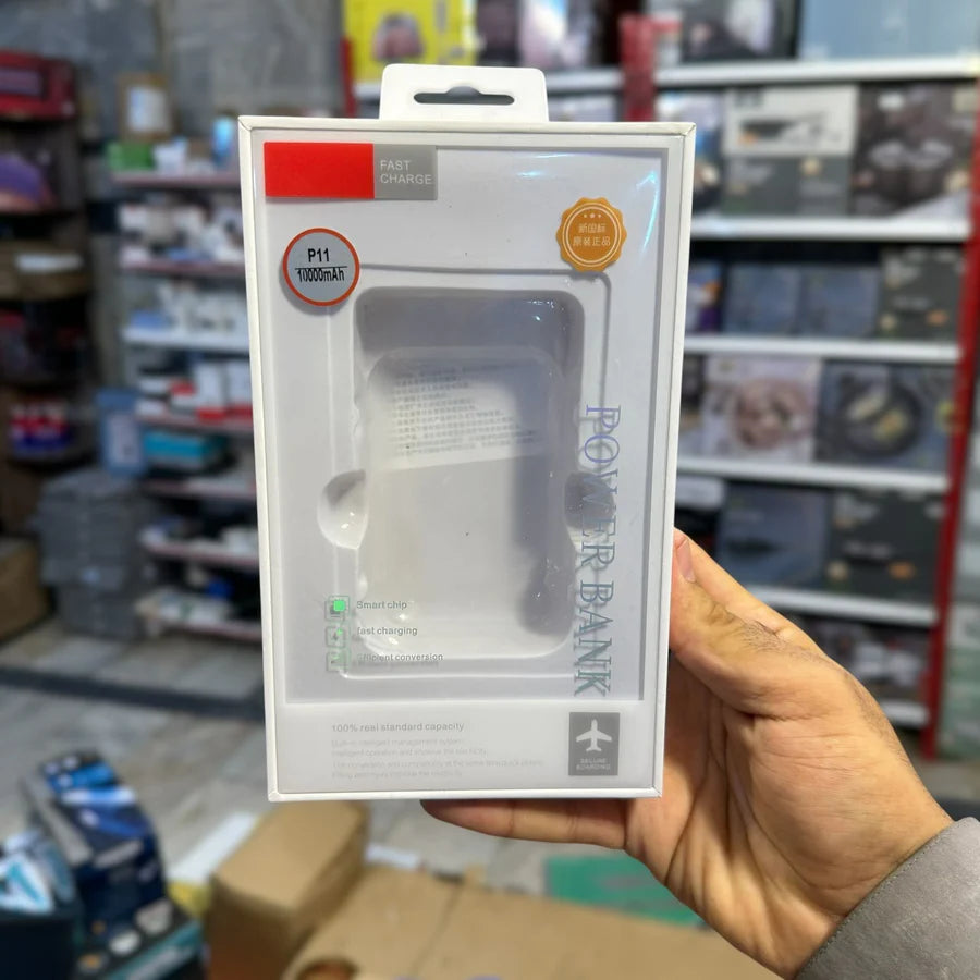 P11 10000mAh Smart Power Bank – Compact & Fast Charging | AwamiImport.com
