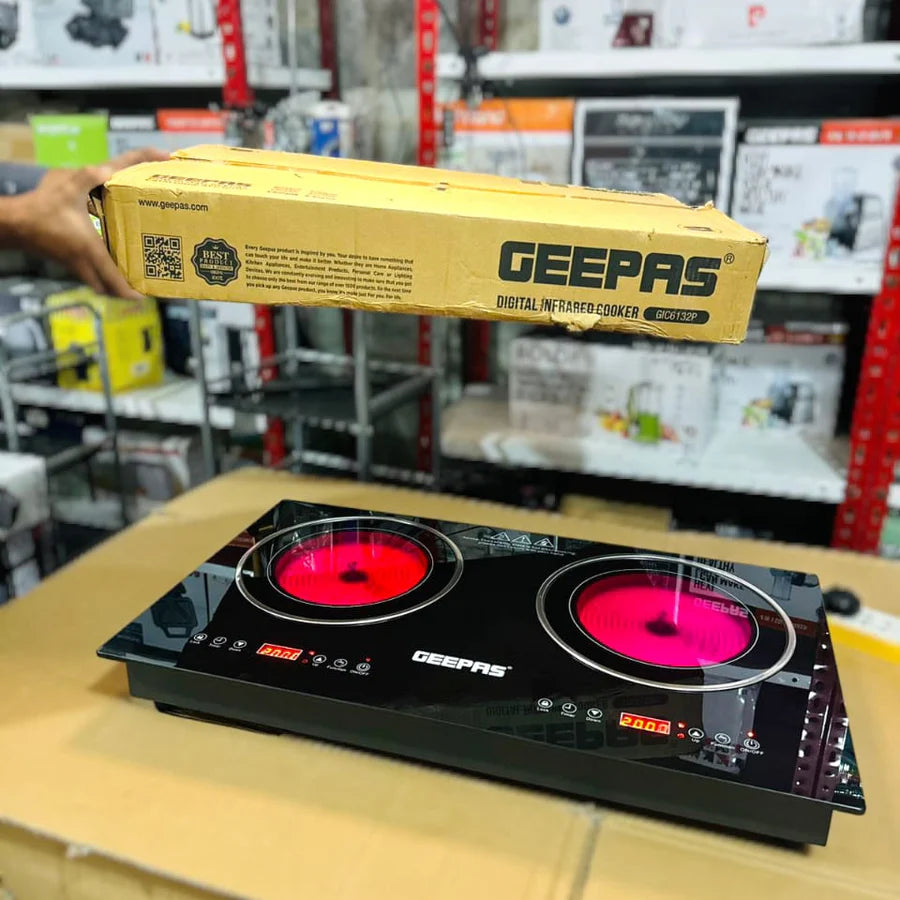 Geepas Double Burner Hot Plate-6132 | AwamiImport.com